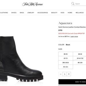 Aquazurra 'Saint Honroe' Leather Combat Boot